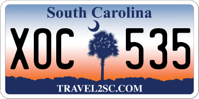 SC license plate XOC535