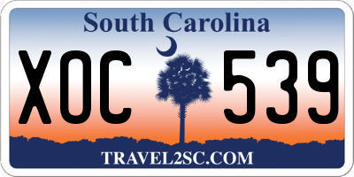 SC license plate XOC539
