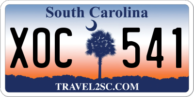 SC license plate XOC541