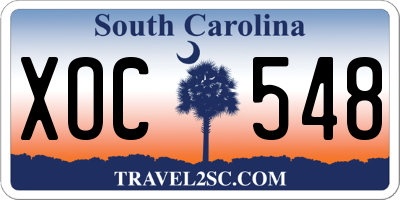 SC license plate XOC548