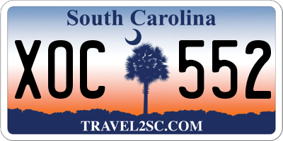 SC license plate XOC552
