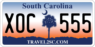 SC license plate XOC555
