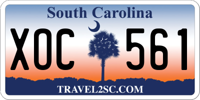 SC license plate XOC561