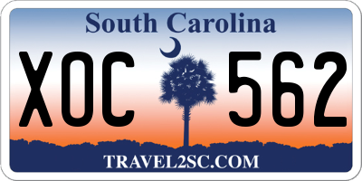 SC license plate XOC562