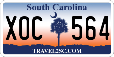 SC license plate XOC564