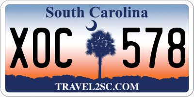 SC license plate XOC578