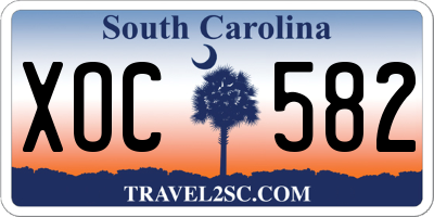 SC license plate XOC582