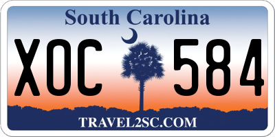 SC license plate XOC584
