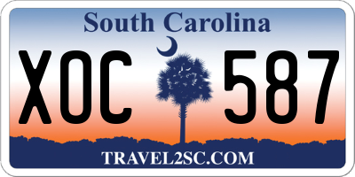 SC license plate XOC587