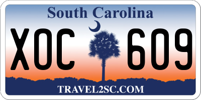 SC license plate XOC609