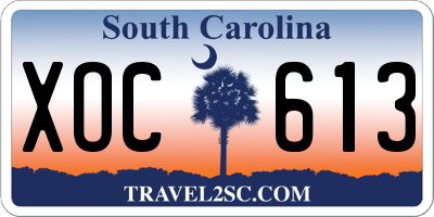 SC license plate XOC613