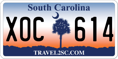 SC license plate XOC614