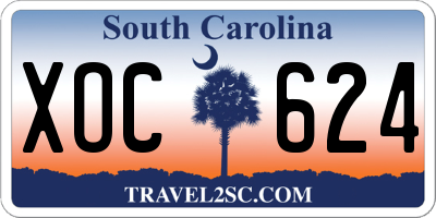 SC license plate XOC624