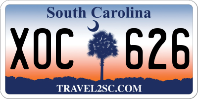 SC license plate XOC626