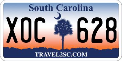 SC license plate XOC628
