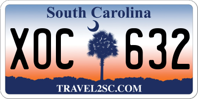 SC license plate XOC632