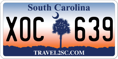SC license plate XOC639