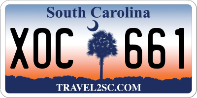 SC license plate XOC661
