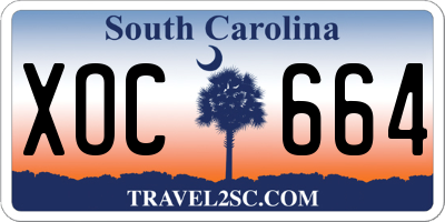 SC license plate XOC664