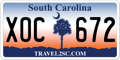 SC license plate XOC672