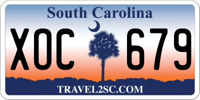 SC license plate XOC679