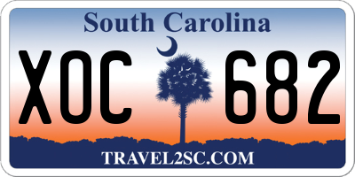 SC license plate XOC682