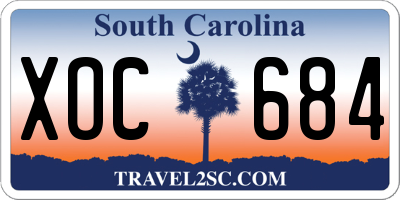 SC license plate XOC684