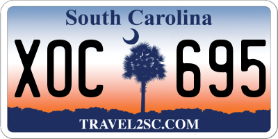 SC license plate XOC695