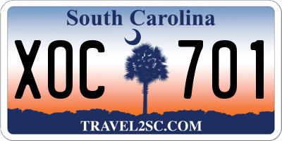 SC license plate XOC701