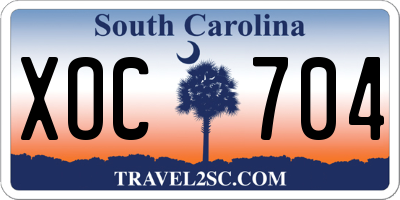 SC license plate XOC704