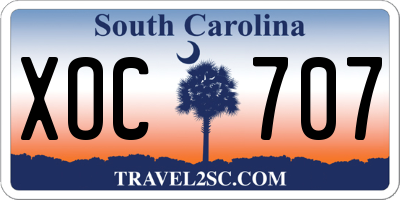 SC license plate XOC707