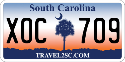 SC license plate XOC709