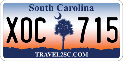 SC license plate XOC715