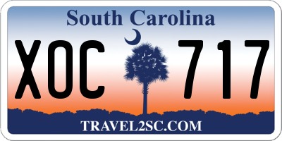 SC license plate XOC717