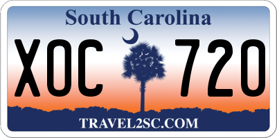 SC license plate XOC720