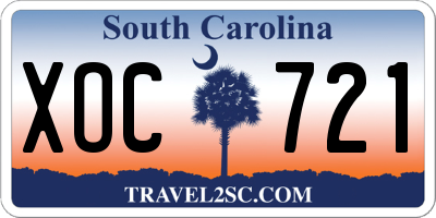 SC license plate XOC721
