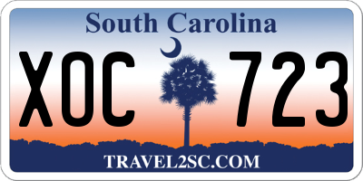 SC license plate XOC723