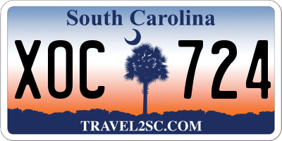 SC license plate XOC724