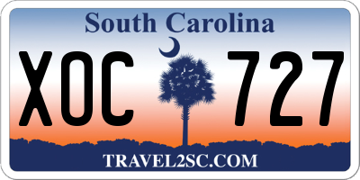 SC license plate XOC727