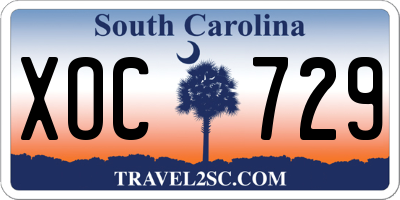 SC license plate XOC729