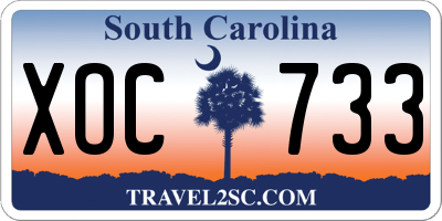 SC license plate XOC733