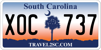 SC license plate XOC737