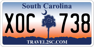 SC license plate XOC738