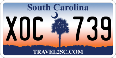 SC license plate XOC739