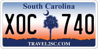 SC license plate XOC740