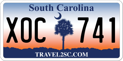SC license plate XOC741