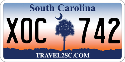 SC license plate XOC742
