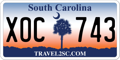 SC license plate XOC743