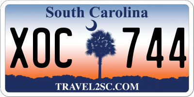 SC license plate XOC744