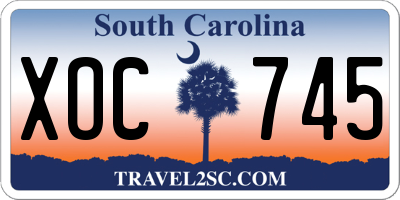 SC license plate XOC745